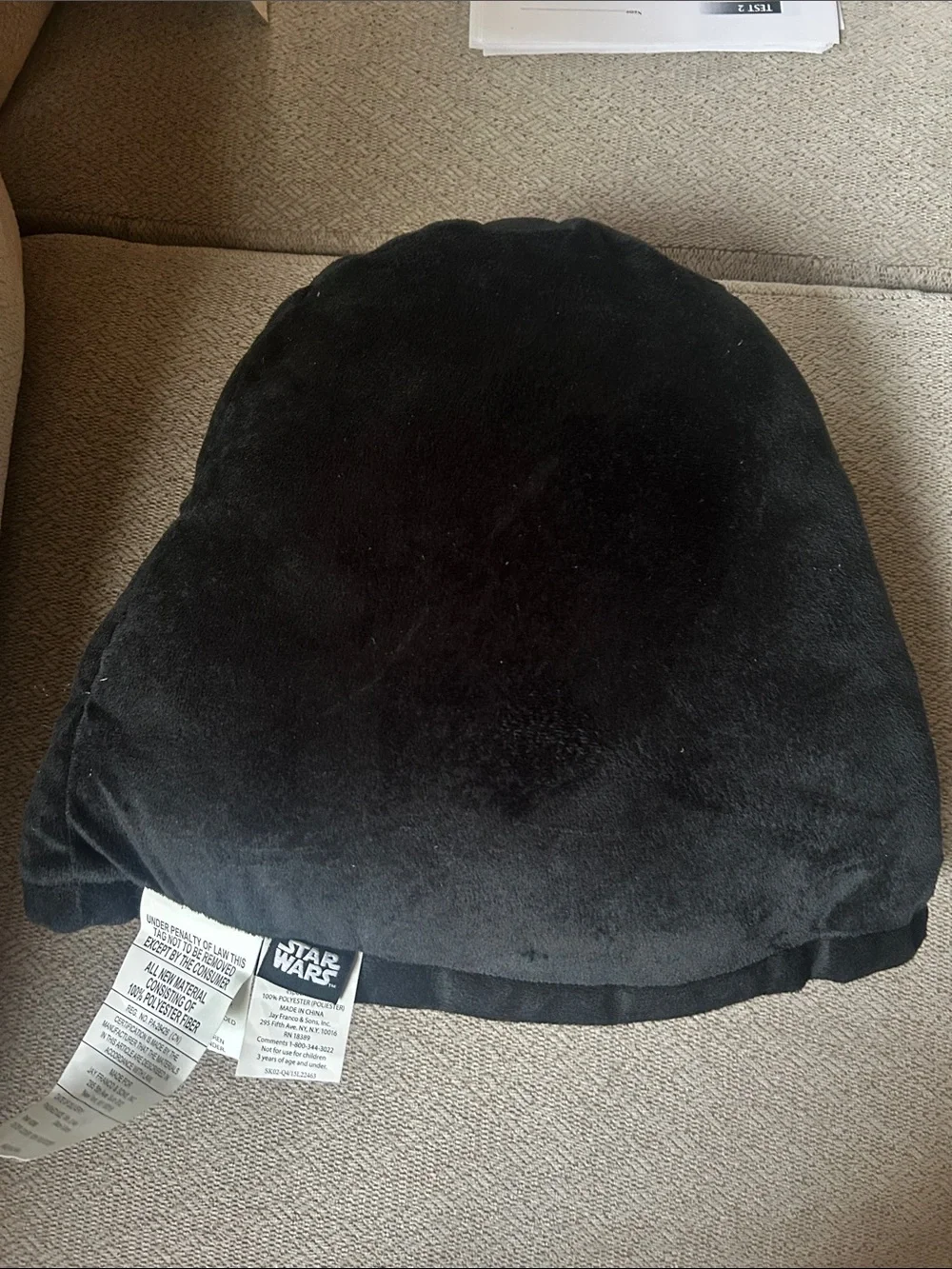 NWT Darth Vader Kids Plush Black Star Wars Soft Pillow Disney